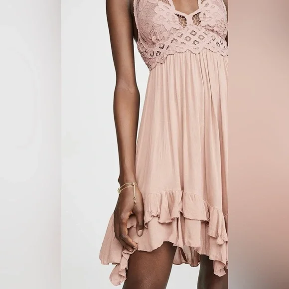 Free People/women’s pink rose Adella slip dress size XS - Picture 6 of 11